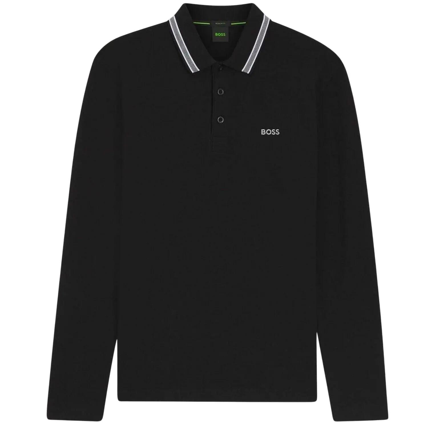 Maglietta Polo Manica Lunga Uomo Boss Plisy Nero 2/4