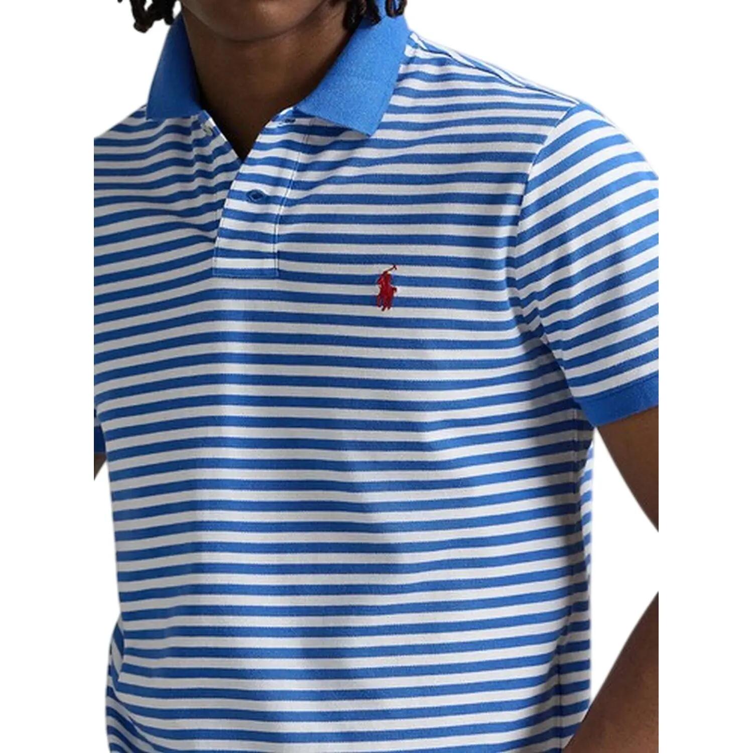 Poloshirt für , Baumwolle Kinder Blau/Weiß 4/4