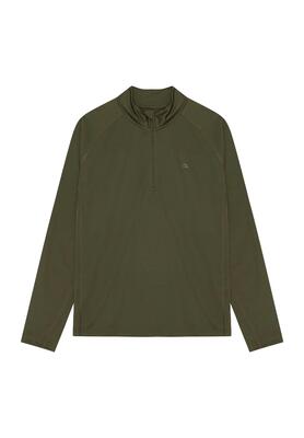 Heren hardloop midlayer halve rits lichtgewicht gerecycled polyester