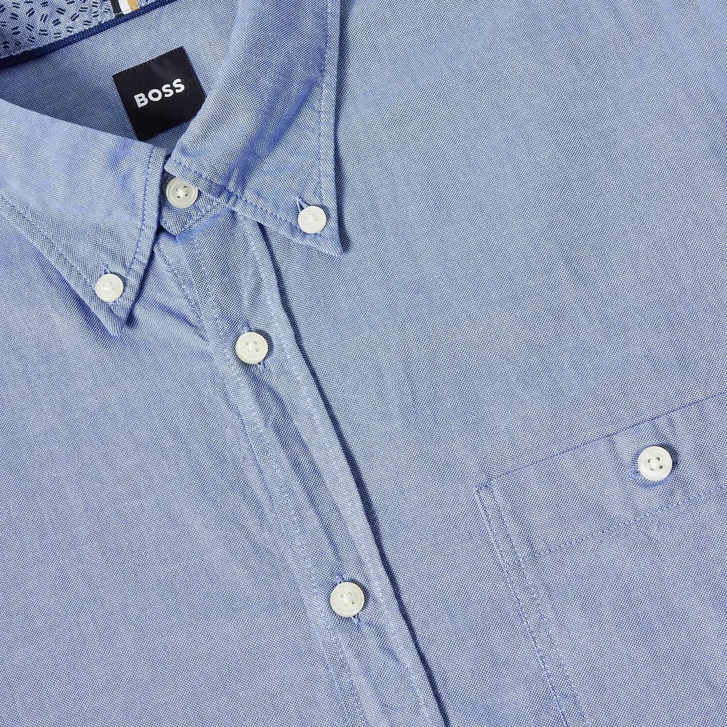 Camicia Button Down Regolare Oxford Uomo Boss Blu 4/4