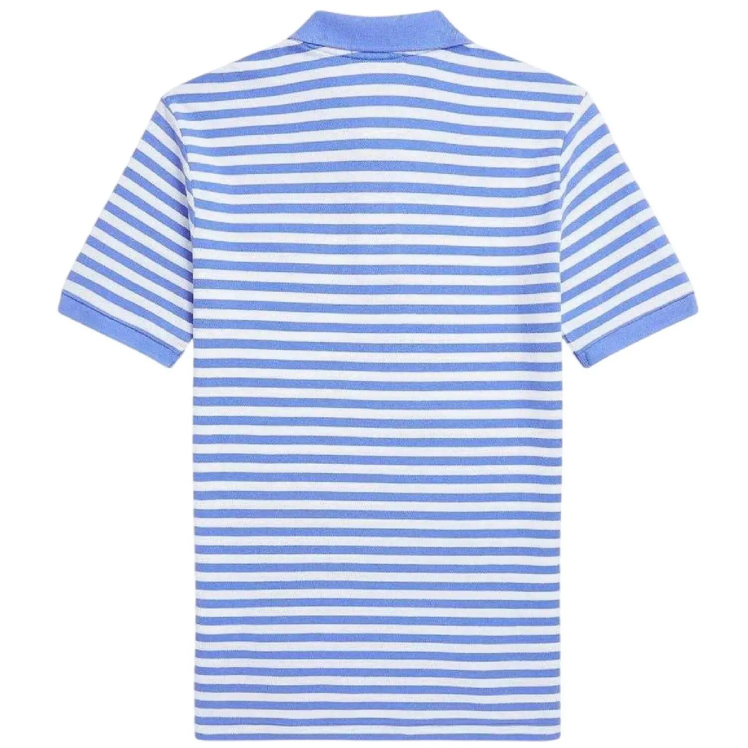 Poloshirt für , Baumwolle Kinder Blau/Weiß 3/4