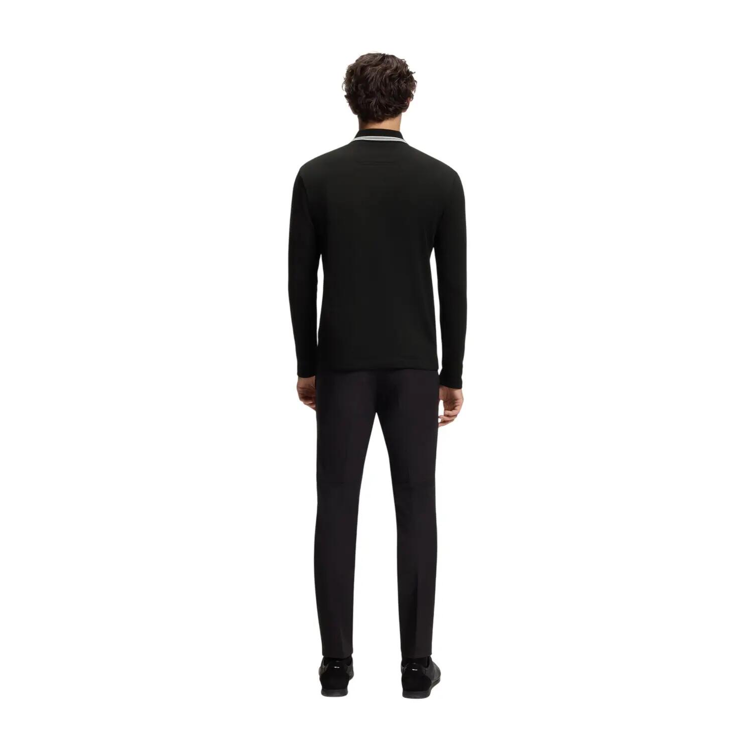 Maglietta Polo Manica Lunga Uomo Boss Plisy Nero 3/4