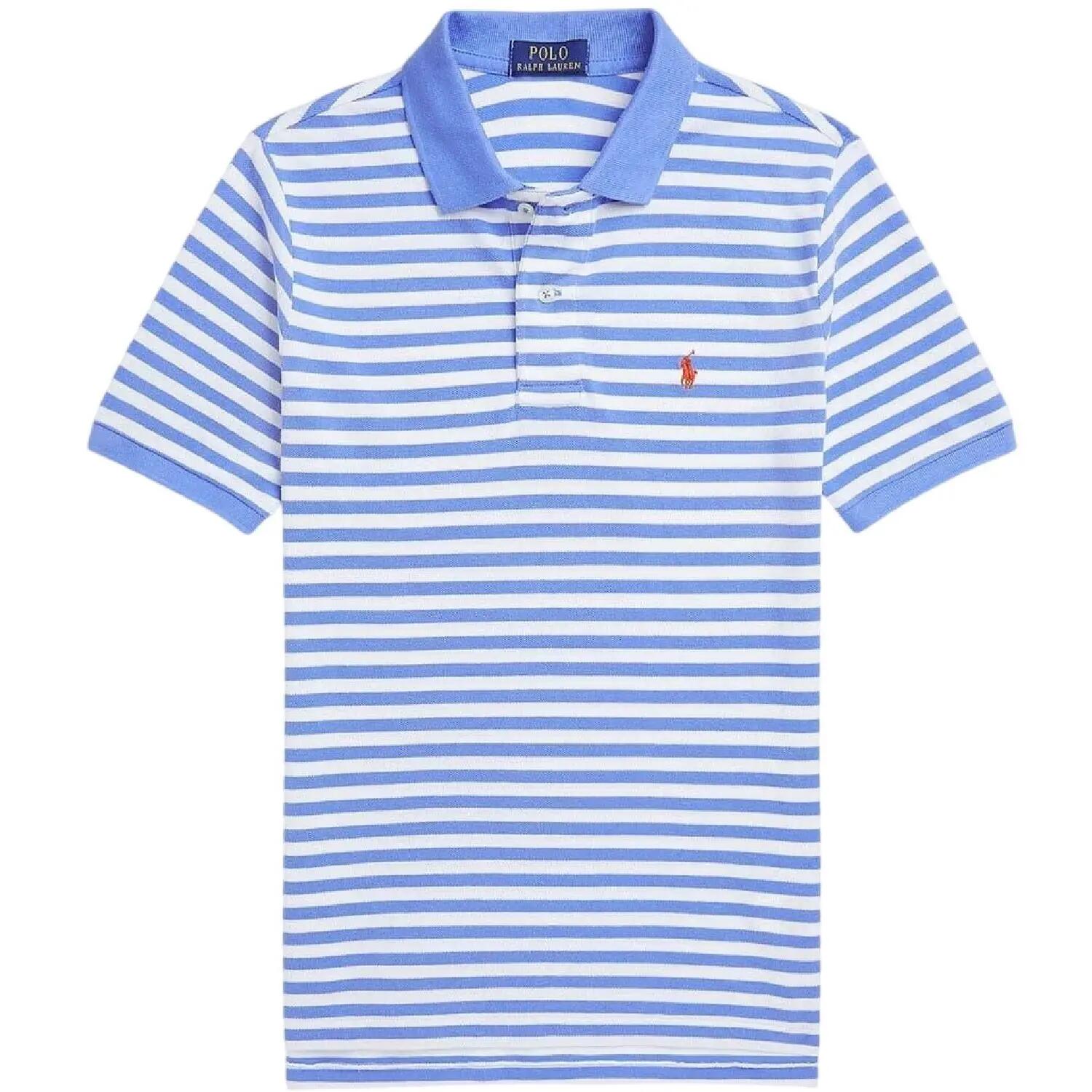Poloshirt für , Baumwolle Kinder Blau/Weiß 2/4