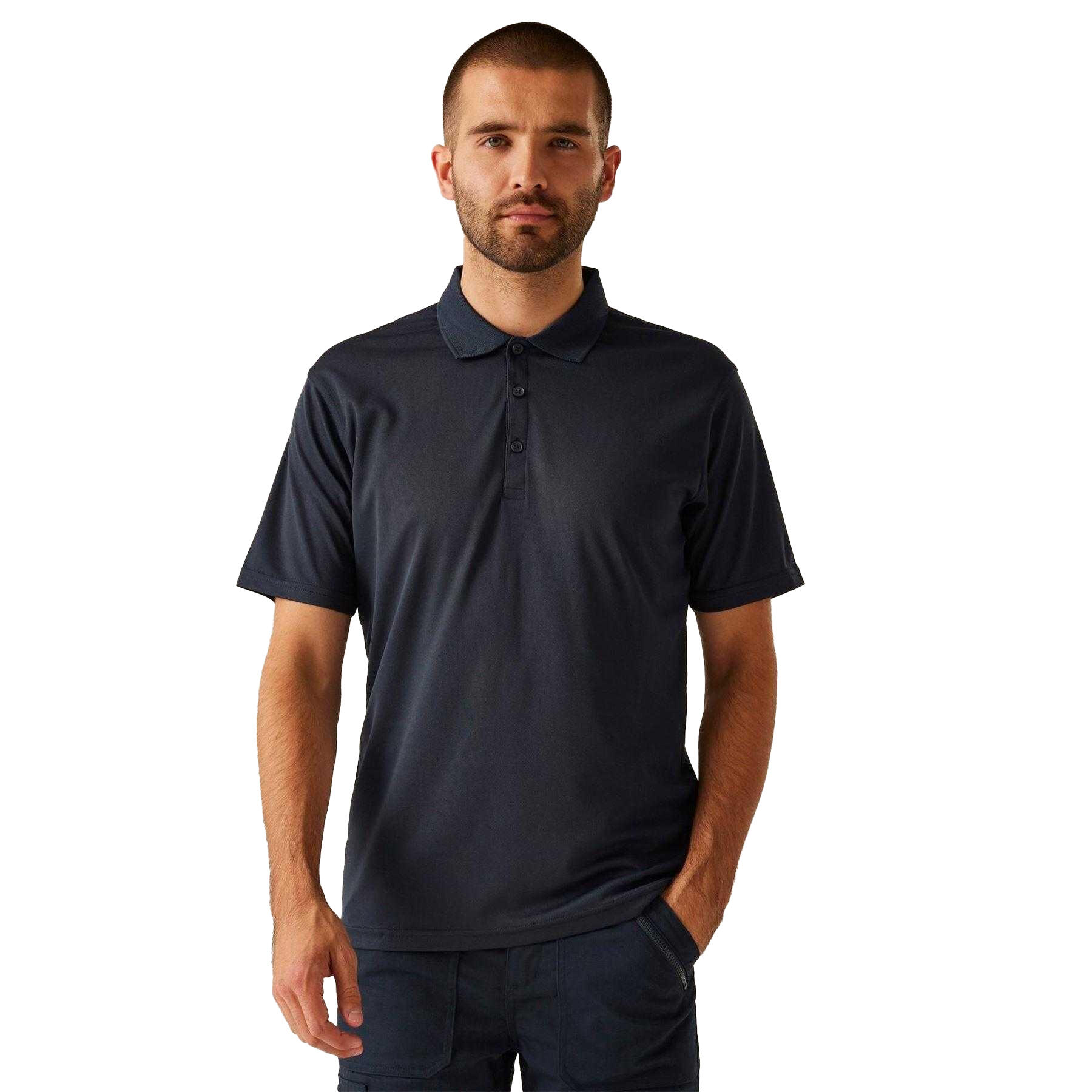 Mens Plain Polo Shirt (Black) 3/4
