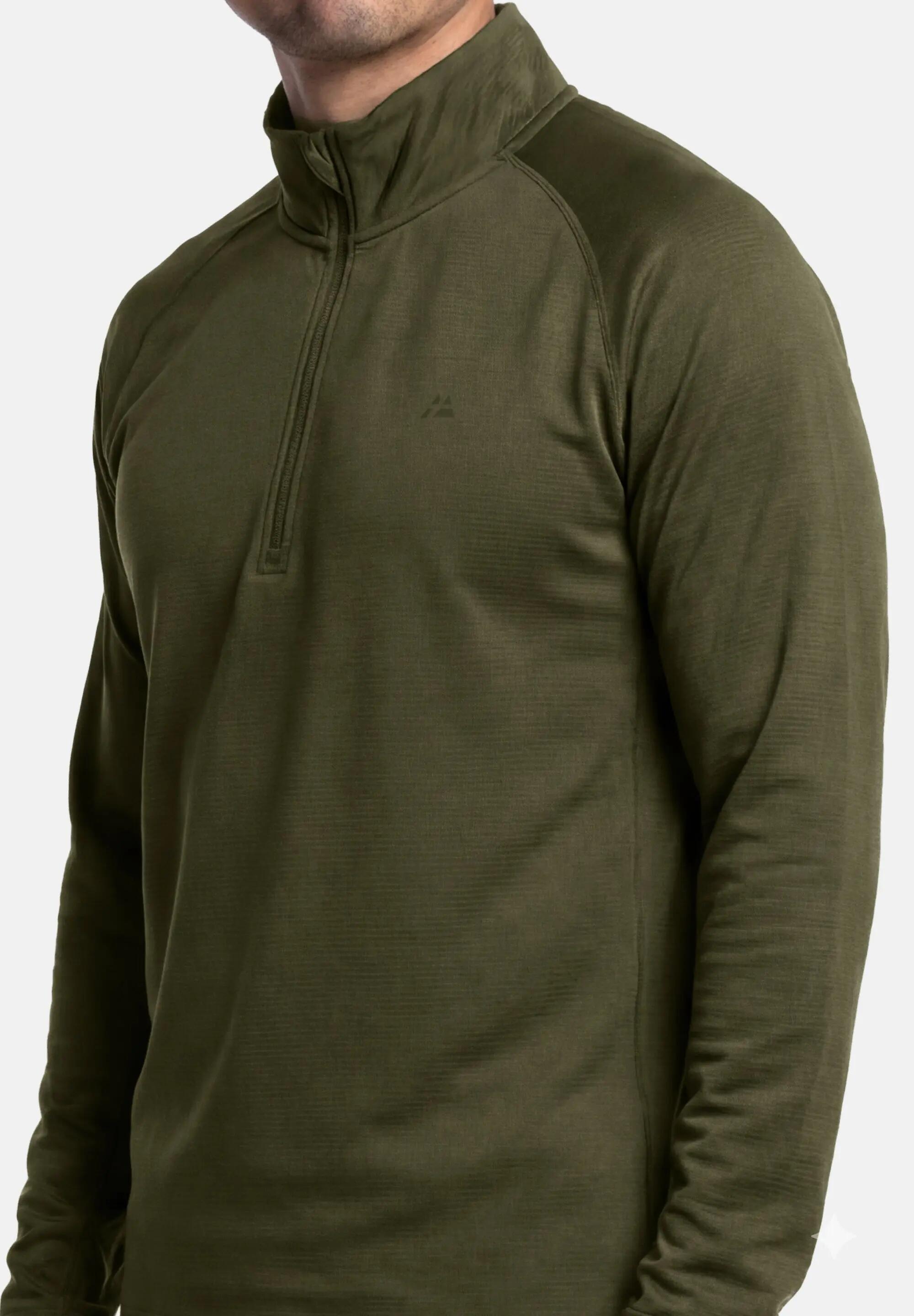 Maglia running mezza zip uomo midlayer leggero poliestere riciclato 4/5