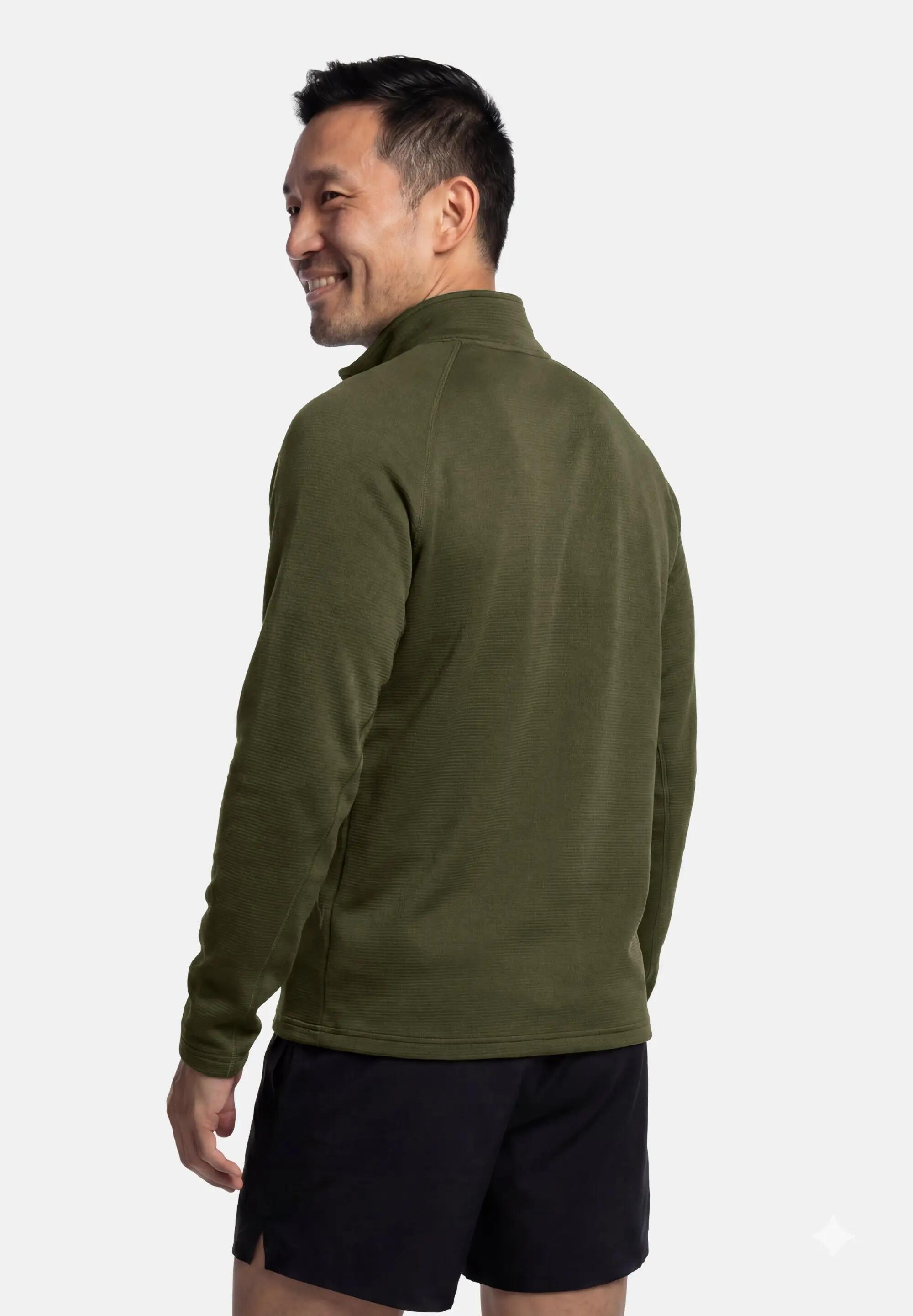 Maglia running mezza zip uomo midlayer leggero poliestere riciclato 3/5