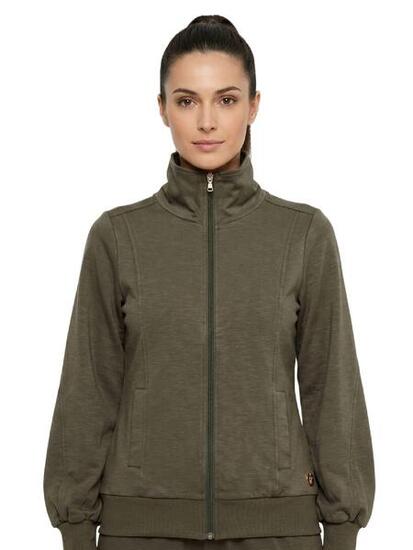 Damen-Sweatshirt mit Reißverschluss im urbanen Safari-Stil