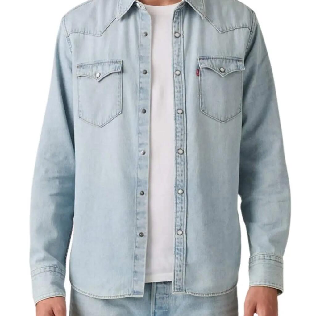 LEVI'S Western Barstow denim shirt light indigo