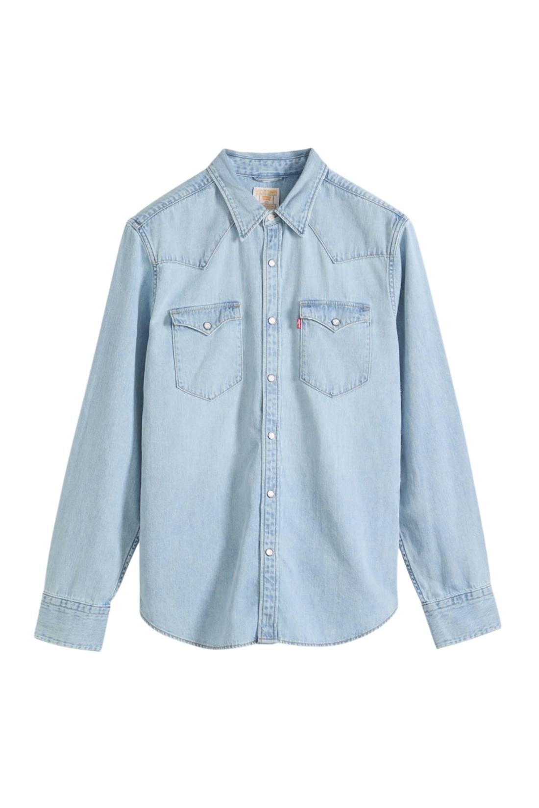 Camisa masculina Western Barstow - azul claro 2/4