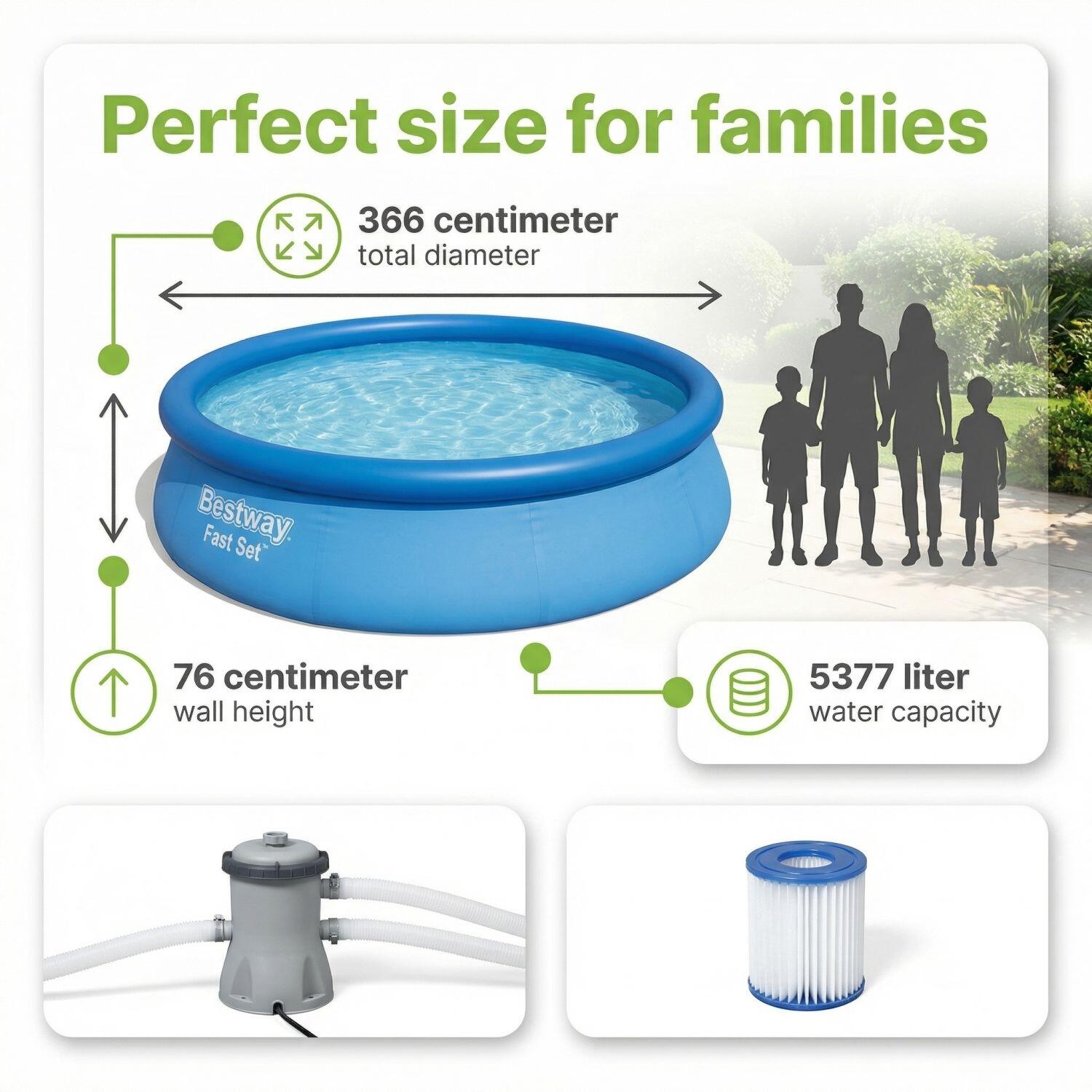 Bestway Fast Set Rond - 366x76 cm - 3-delig S22276 7/7
