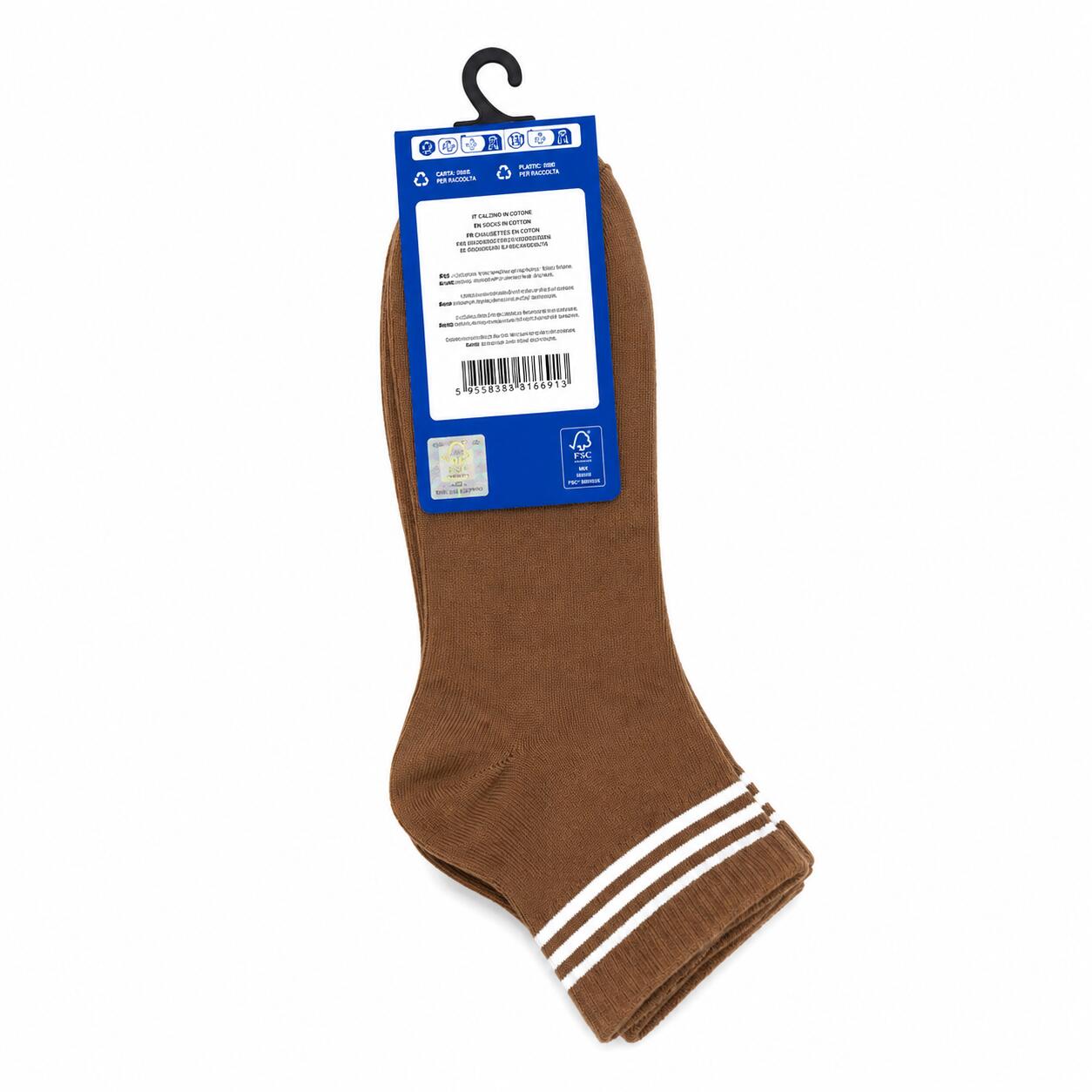 Men’s Crew Socks 3Pack MARRONE-CREMA-VERDE POLVERE 4/4