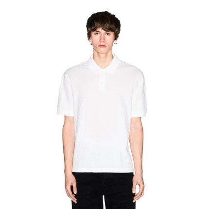 Polo Motif/style Géométrique Homme (Blanc Cassé)