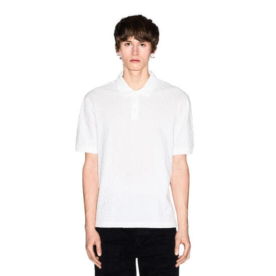 Polo Motif/style Géométrique Homme (Blanc Cassé)