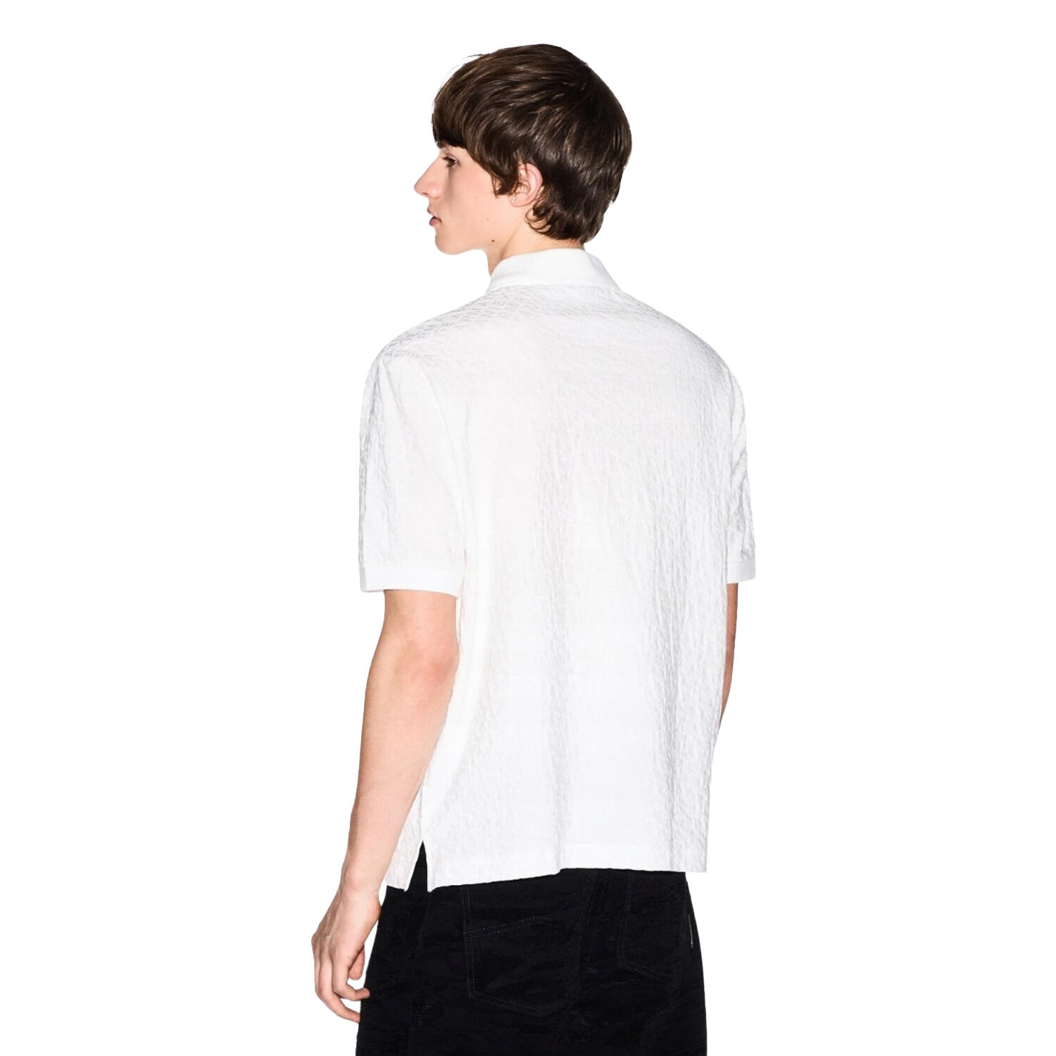 Polo met kraag en geometrisch patroon voor heren (Gebroken wit) 3/3