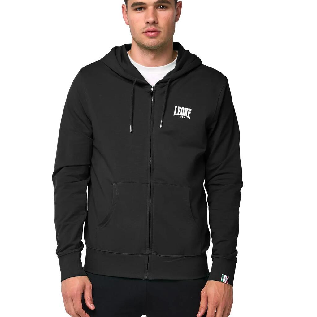 Men's zip-up hoodie with small logo
