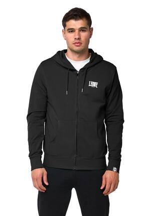 Hoodie met rits voor heren en klein logo