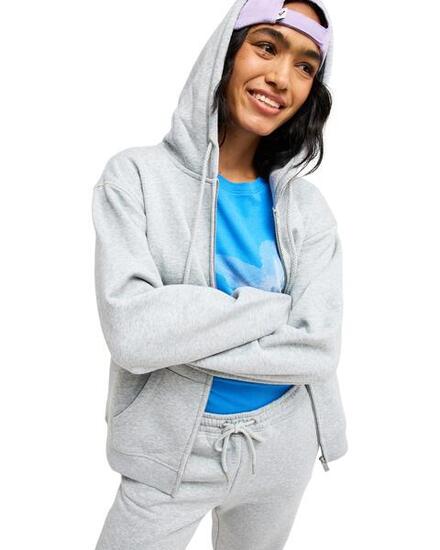 Pull zippé à capuche SURF STOKED ZIPPED BRUSHED Gris Femme