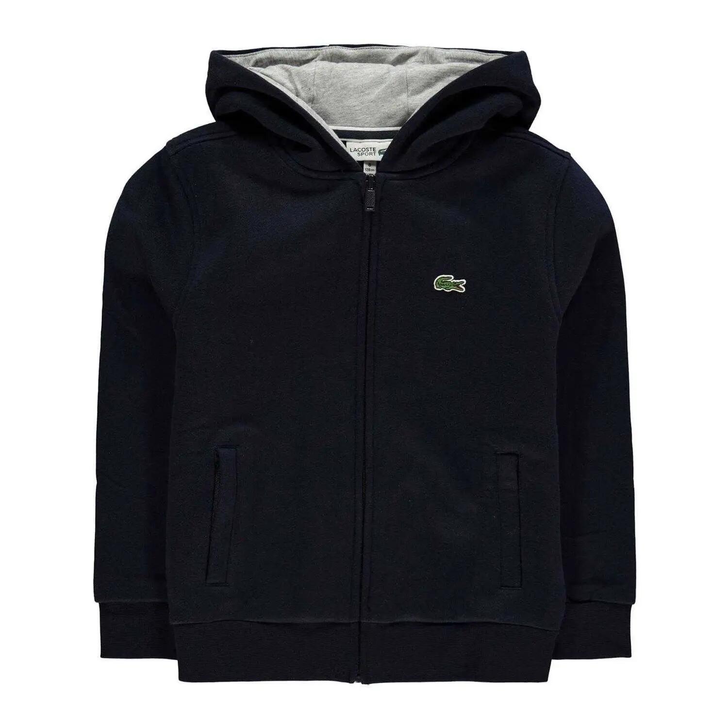 Felpa Con Cappuccio E Zip Intera Ragazzi Lacoste Basic Blu Navy 2/3