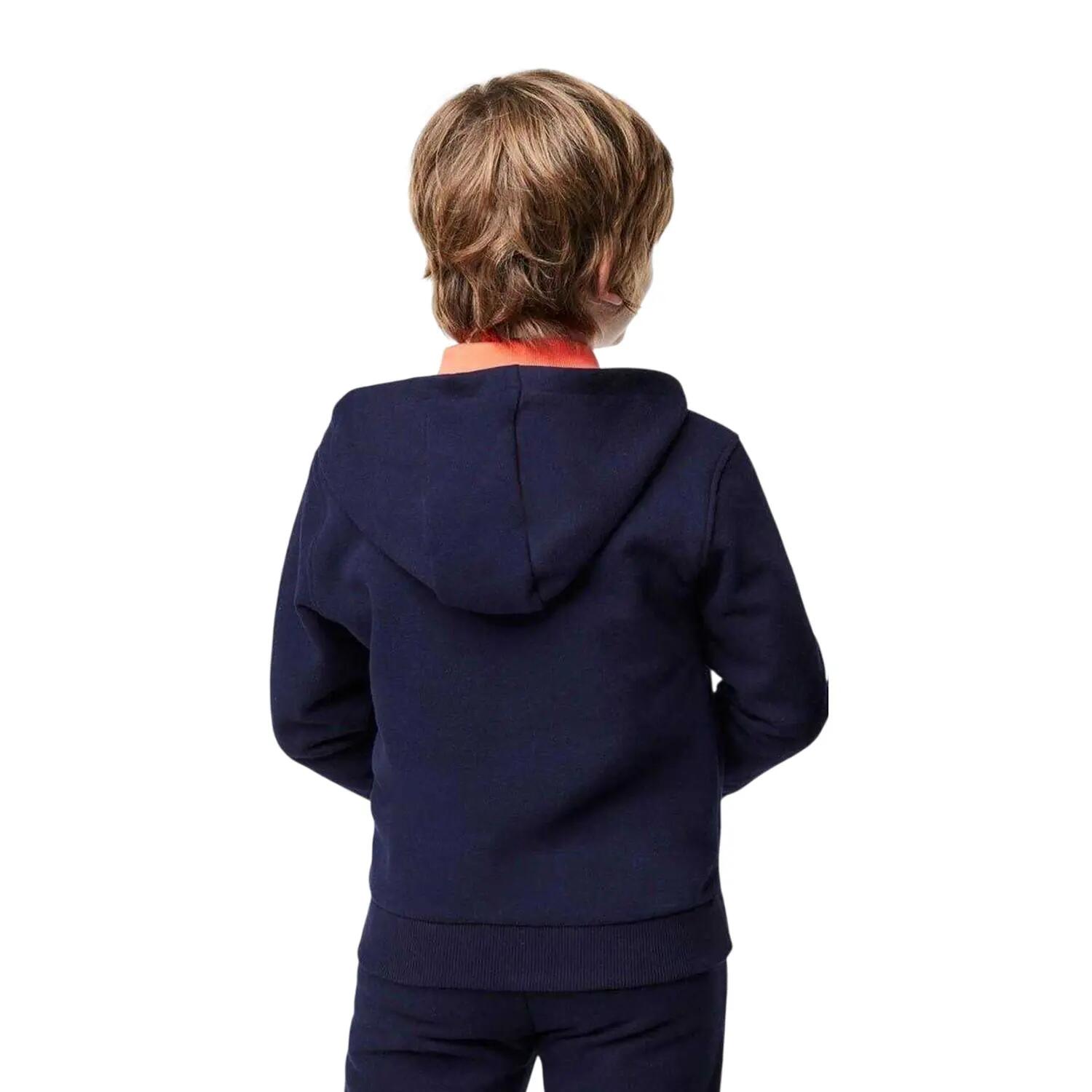 Felpa Con Cappuccio E Zip Intera Ragazzi Lacoste Basic Blu Navy 3/3