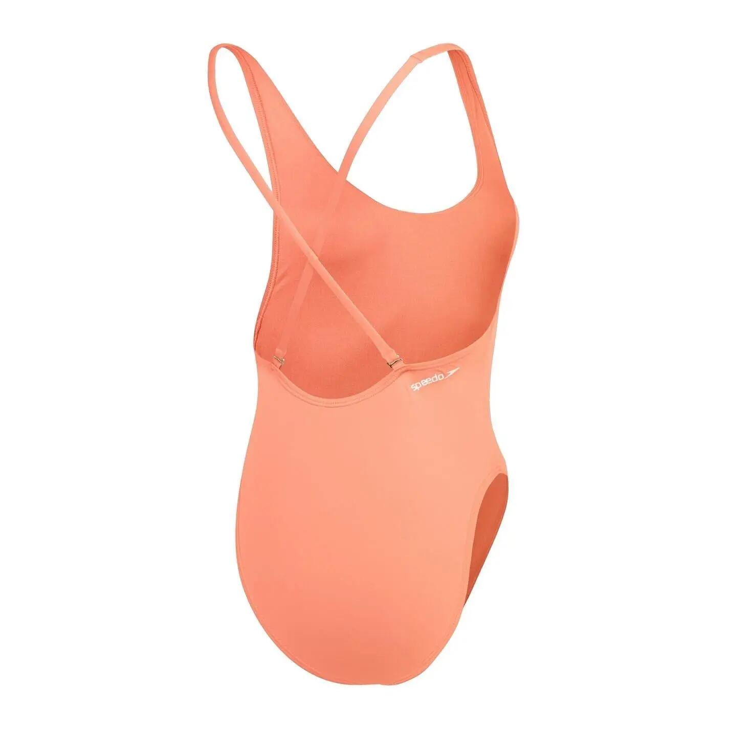 Maillot De Bain 1 Pièce Motif/style Uni Femme (Corail) 2/3