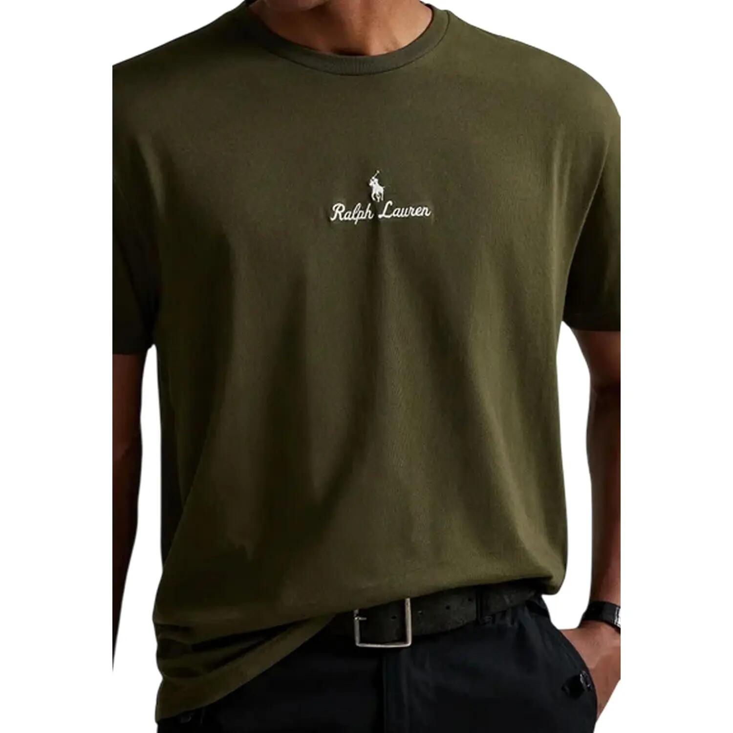 Mens Crew Neck ShortSleeved TShirt (Olive) 4/4