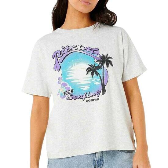Camiseta Gris Jaspeado Mujer Rip Curl Neon Isles