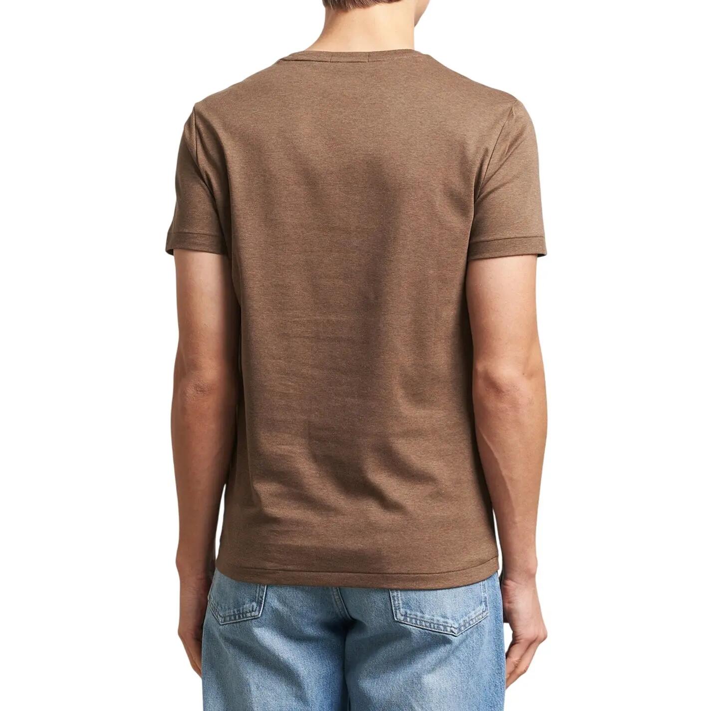 Mens Pima Cotton Regular TShirt (Brown) 3/4