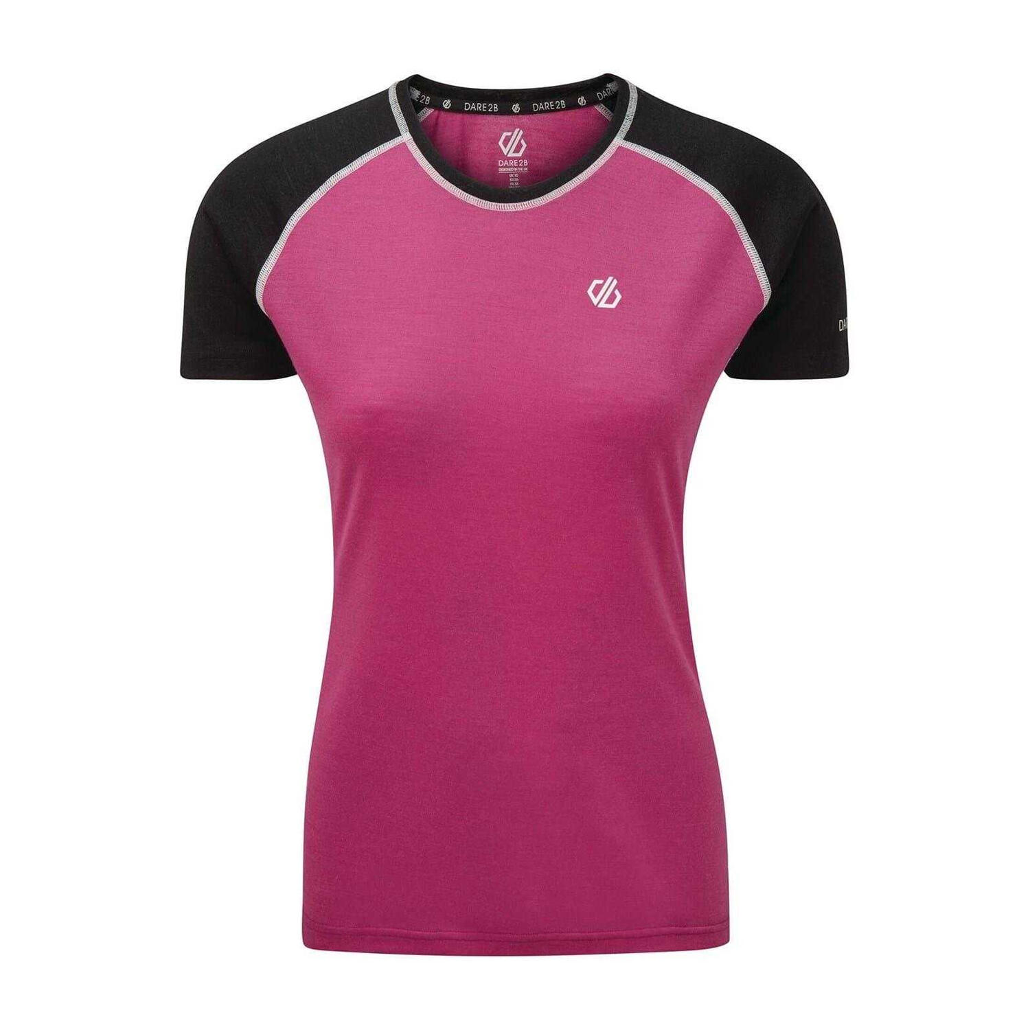 Tshirt Manches Courtes Raglan Motif/style Blocs De Couleurs FIXATE Femme (Rose / 1/4