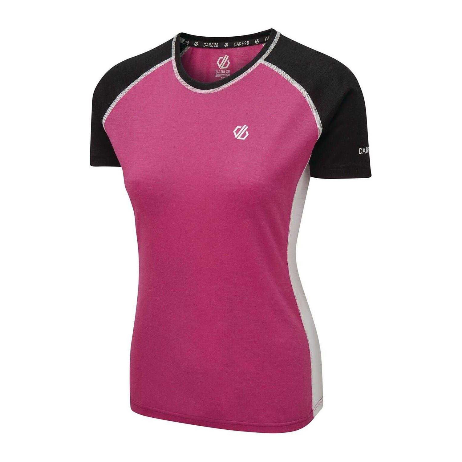 Tshirt Manches Courtes Raglan Motif/style Blocs De Couleurs FIXATE Femme (Rose / 3/4