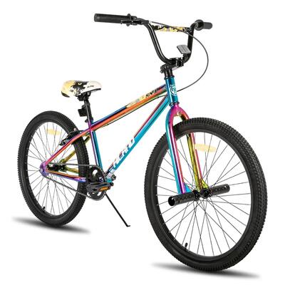 Jongeren bmx freestyle fiets 24/26 inch single speed stunt pegs