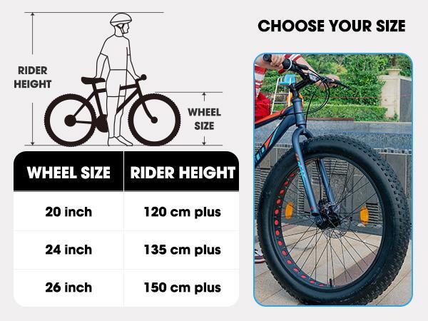 VTT Fille Garçon Fatbike 20/24/26 pouces 7 Vitesses Freins à Disque 6/6