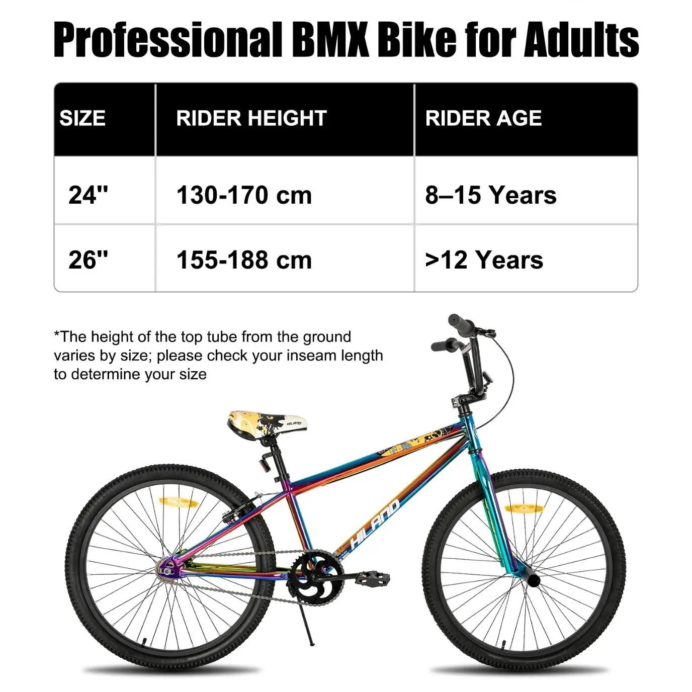 BMX Freestyle Giovani Bici 24/26 pollici Monomarcia Peg Acrobatici 3/6