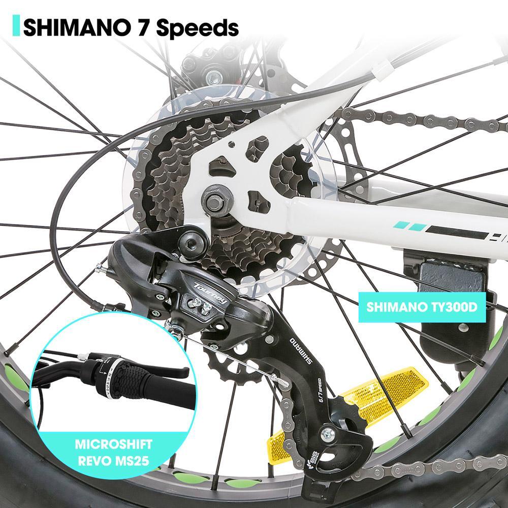 VTT Fille Garçon Fatbike 20/24/26 pouces 7 Vitesses Freins à Disque 2/6