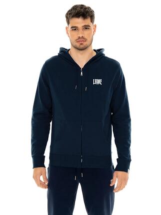Hoodie met rits voor heren en klein logo