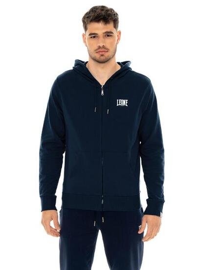 Hoodie met rits voor heren en klein logo
