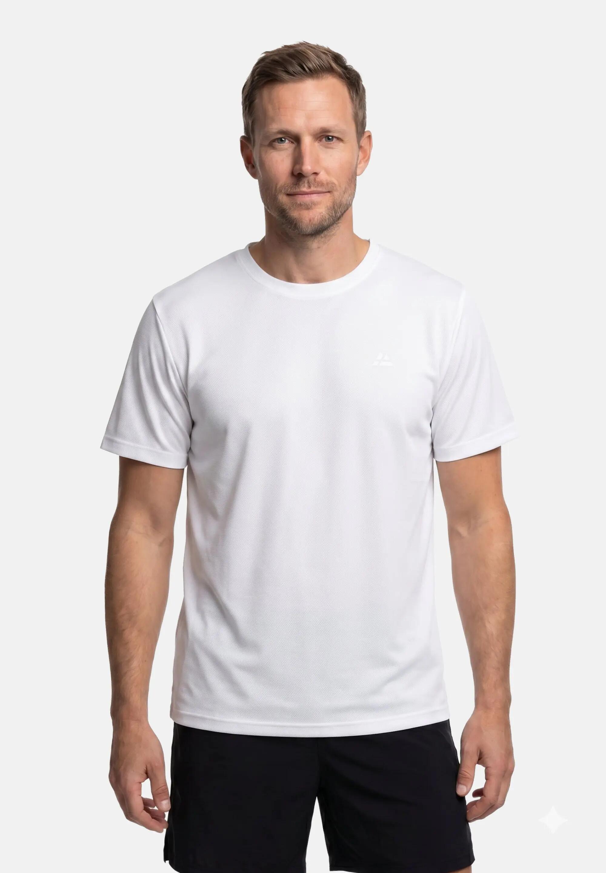 Heren lichtgewicht mesh hardloop T-shirt gerecycled polyester Polygiene 2/5