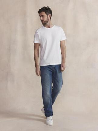 T-shirt - homme - manches courtes col rond - pieretee - blanc/ecru