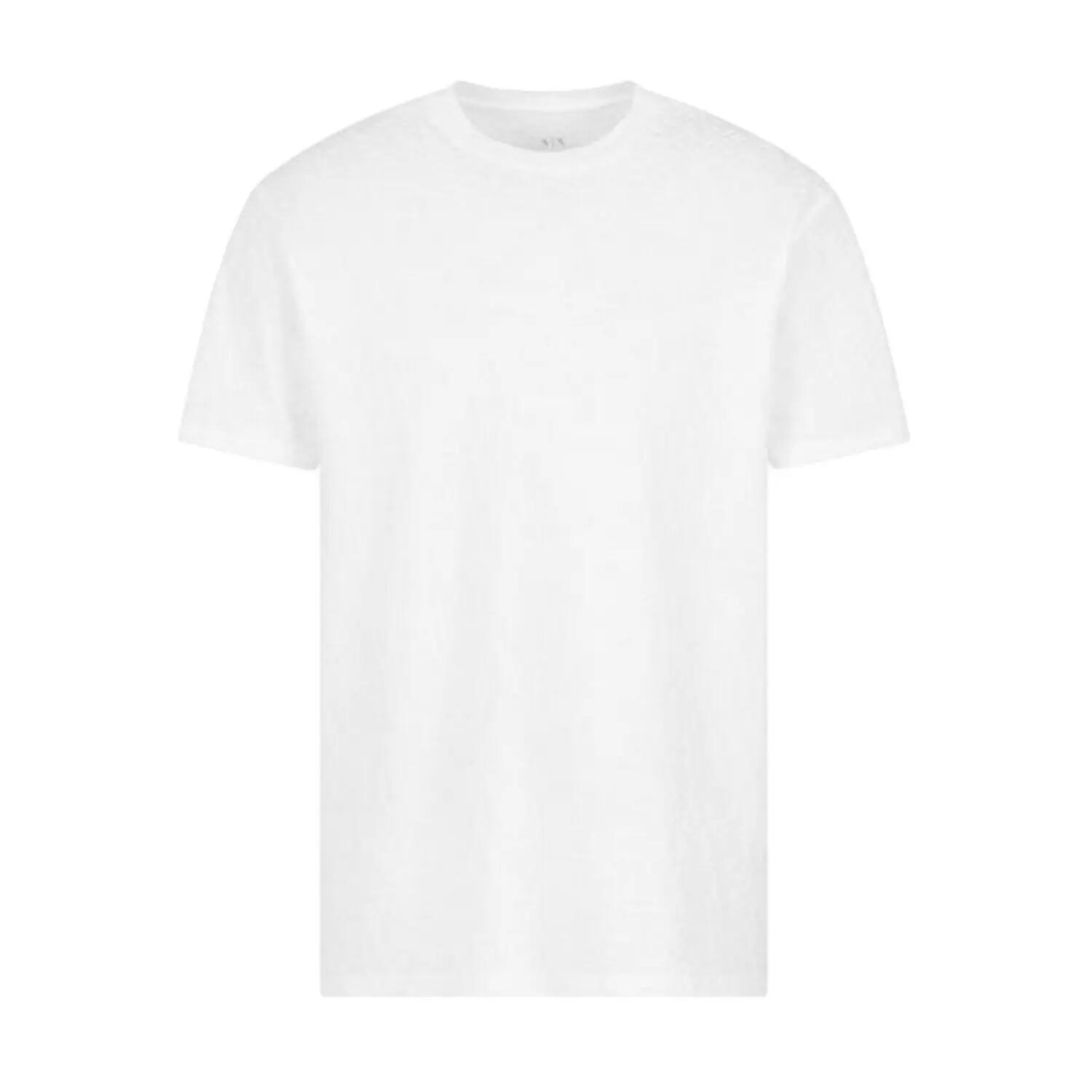 Mens Textured Crew Neck Regular TShirt (Off White) 2/3