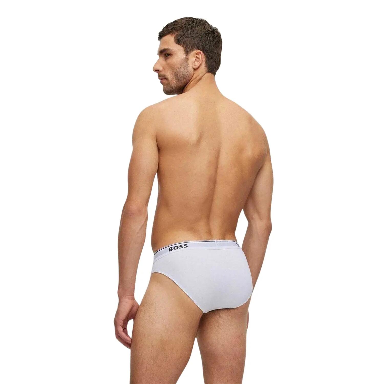 Slip Cotone Premium Uomo Misura Confezione 3 Boss Bianco 3/4