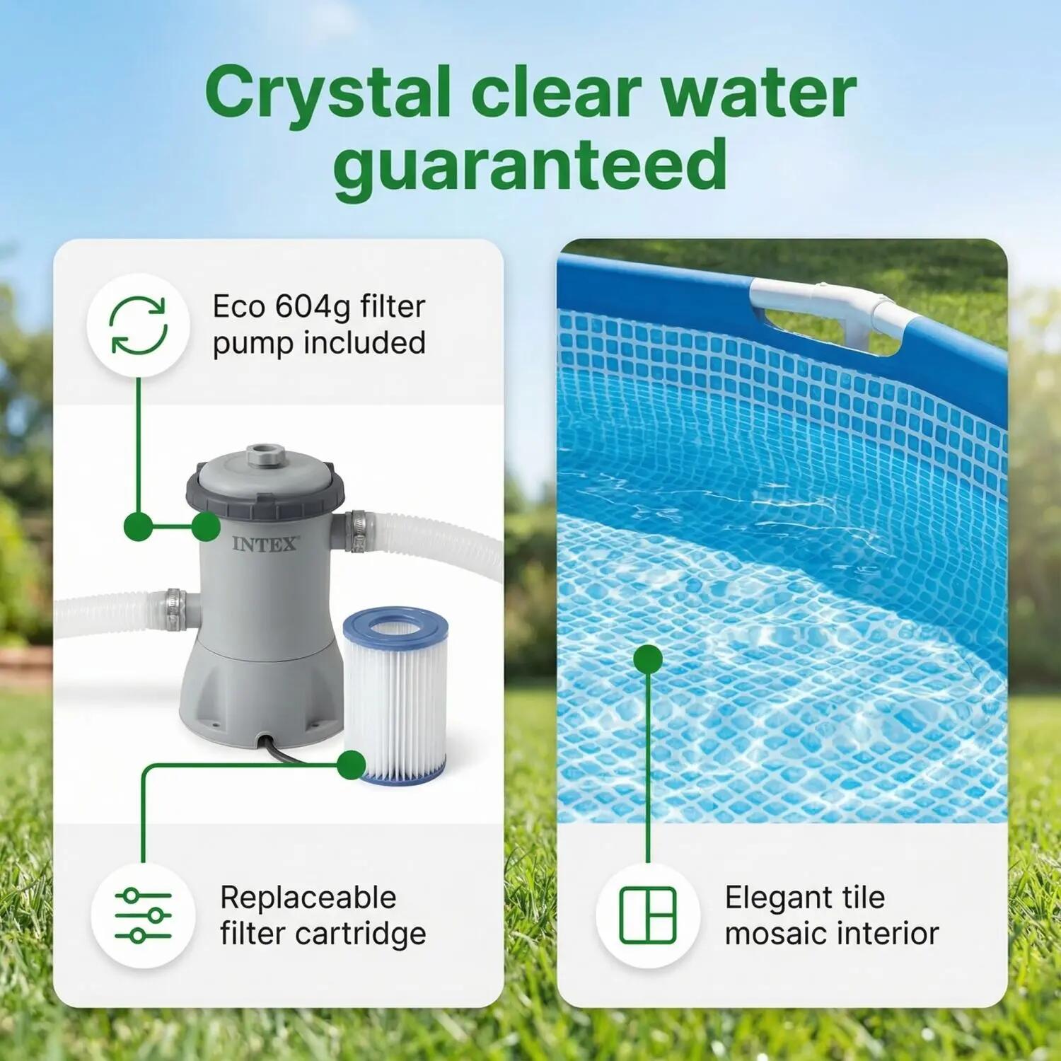 INTEX Piscina Prism Frame Rotonda - 366x76 cm - 3-pezzi S21357 5/6
