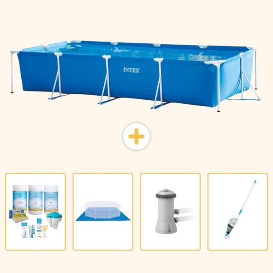 INTEX Piscina con estructura Rectangular - 450x220x84 cm - 5-piezas S20849