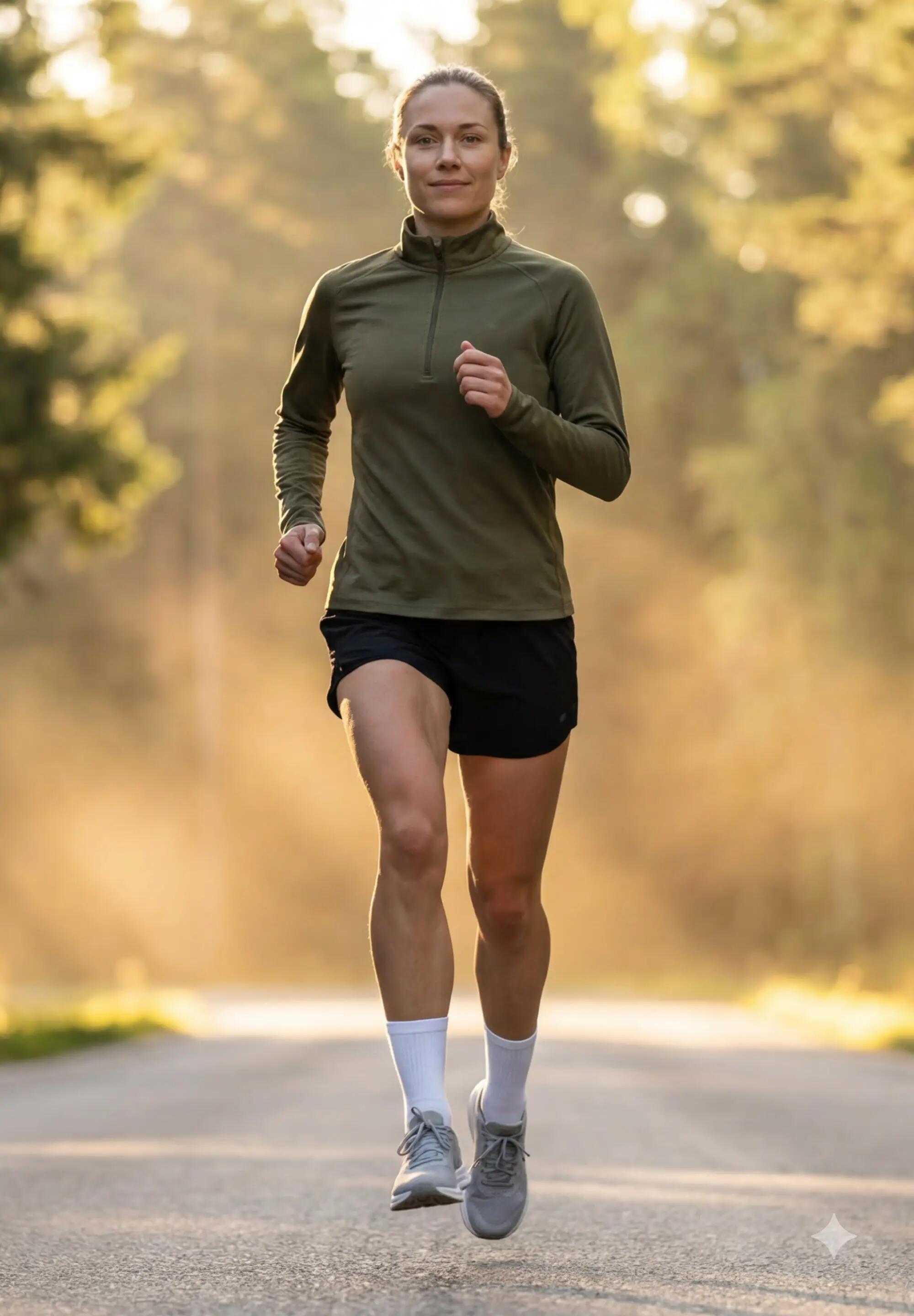 Capa intermedia de running con media cremallera para mujer ligera 5/5