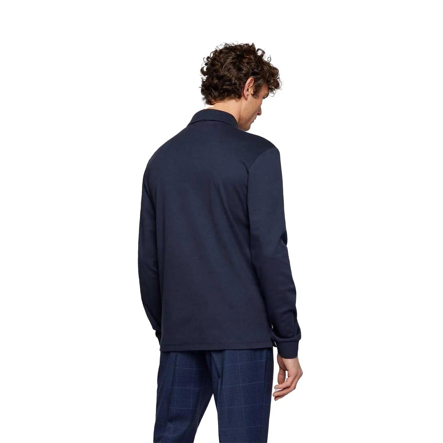 Maglietta Polo Manica Lunga Uomo Boss Pado 30 Blu Navy 3/4