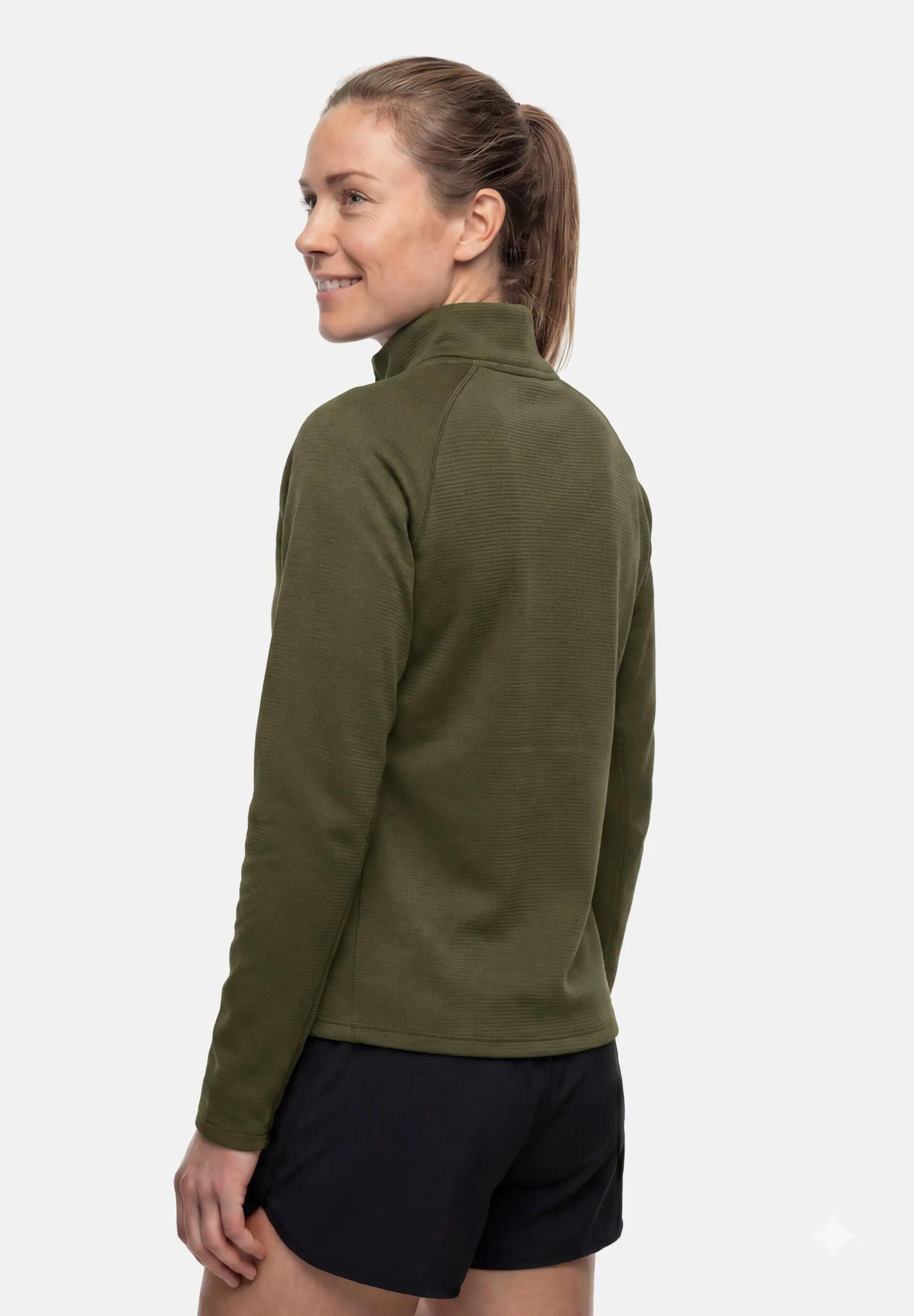 Capa intermedia de running con media cremallera para mujer ligera 3/5