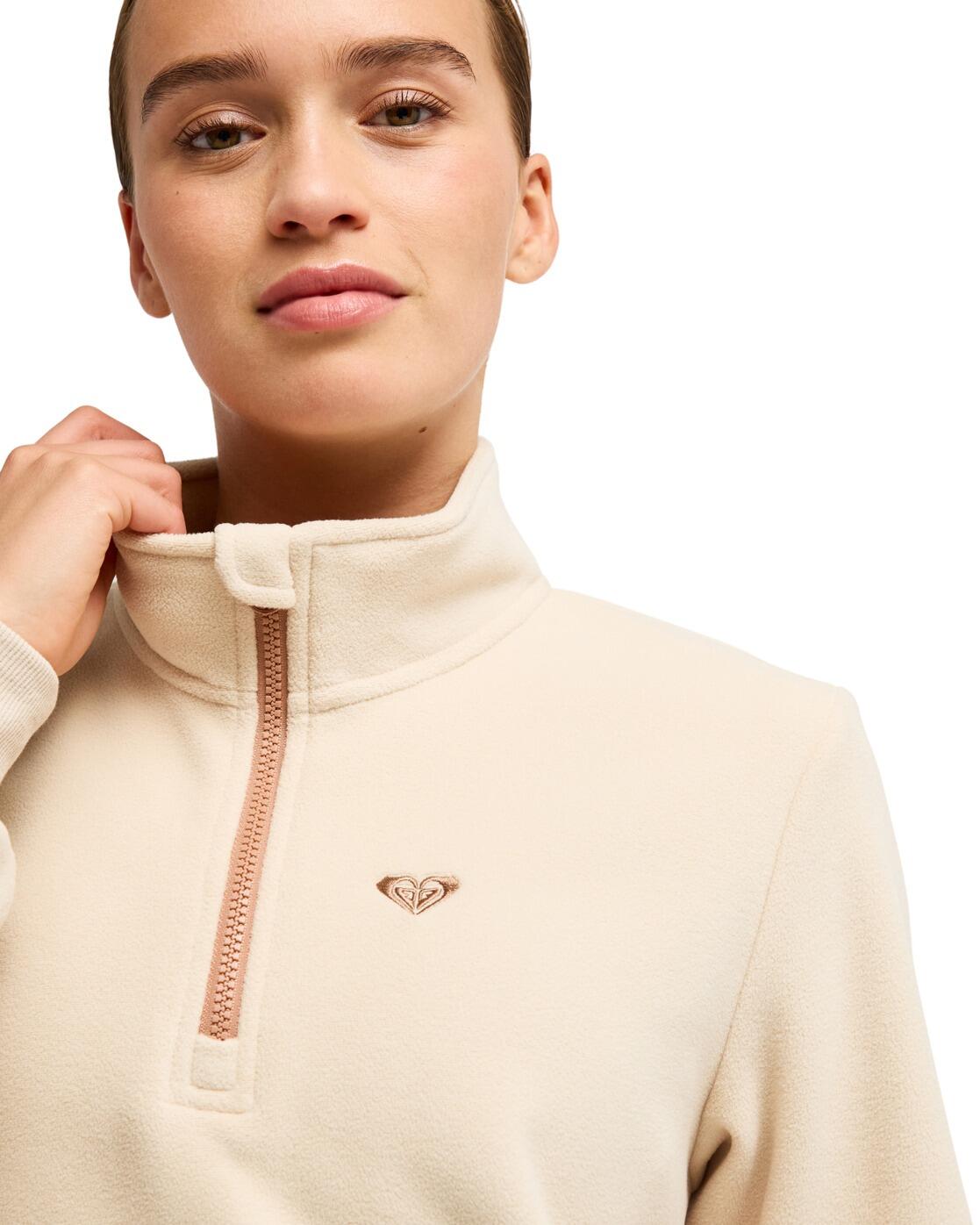 Polaire de sport WAVES OF WARMTH HALF ZIP Beige Femme 3/4