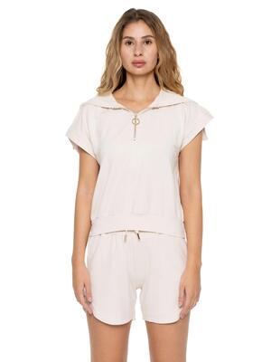 Felpa con cappuccio da donna senza maniche Classy