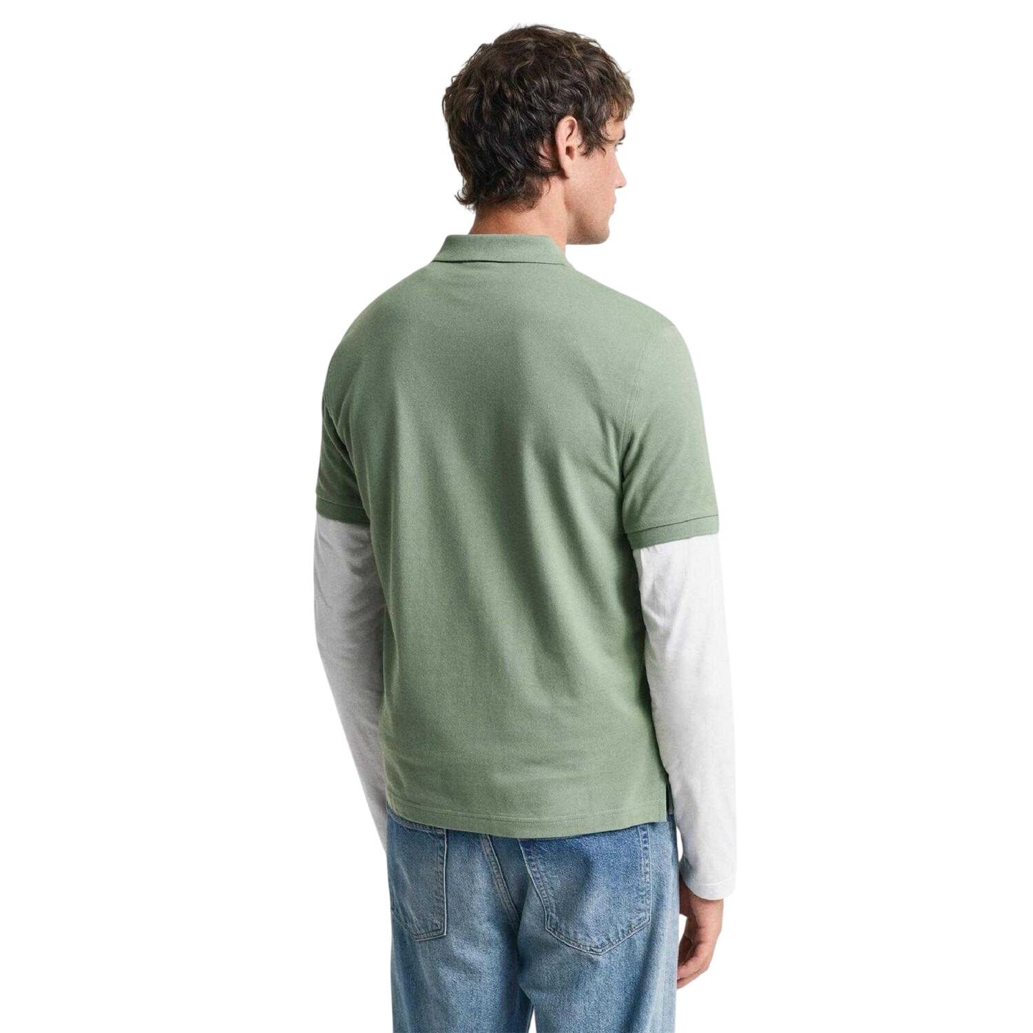 Mens Plain Regular Polo Shirt (Green) 2/3