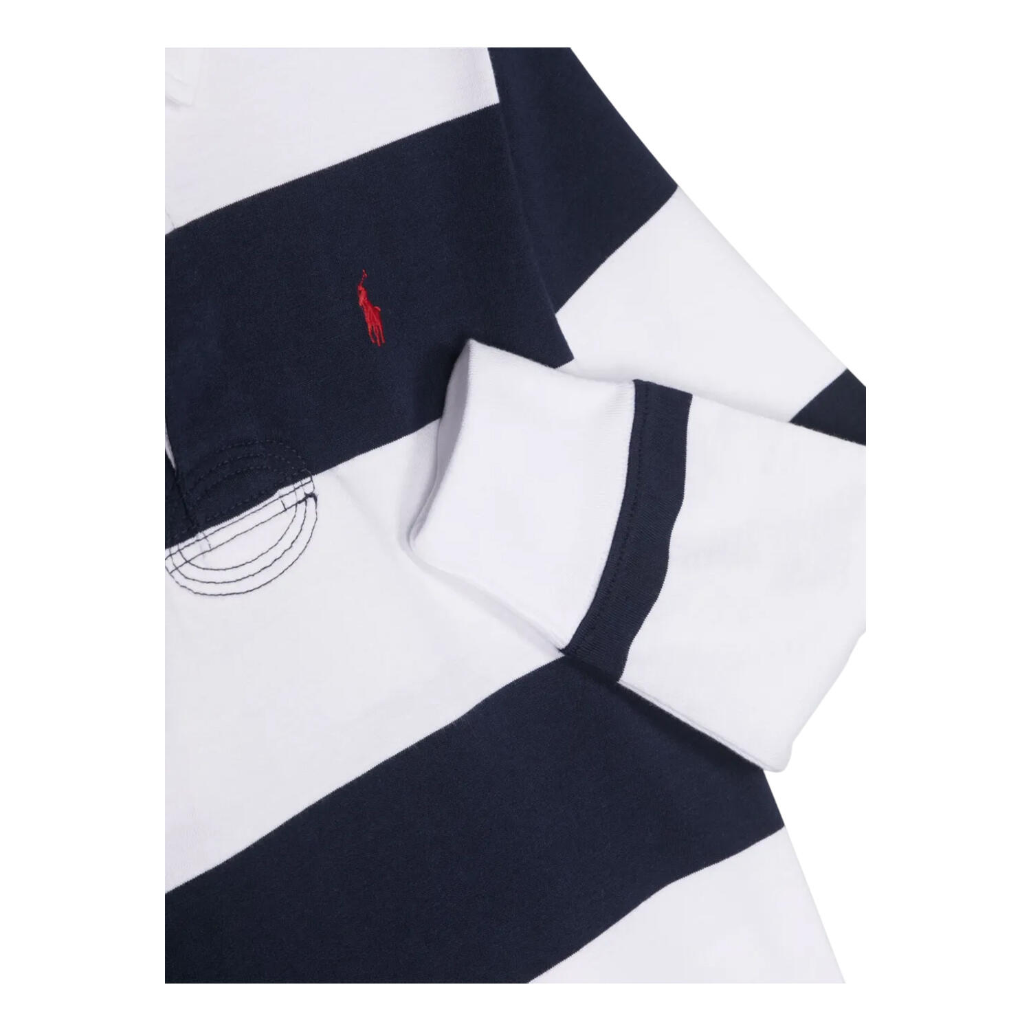 Haut De Rugby Motif/style À Rayures Enfant (Blanc / Bleu Marine) 3/3