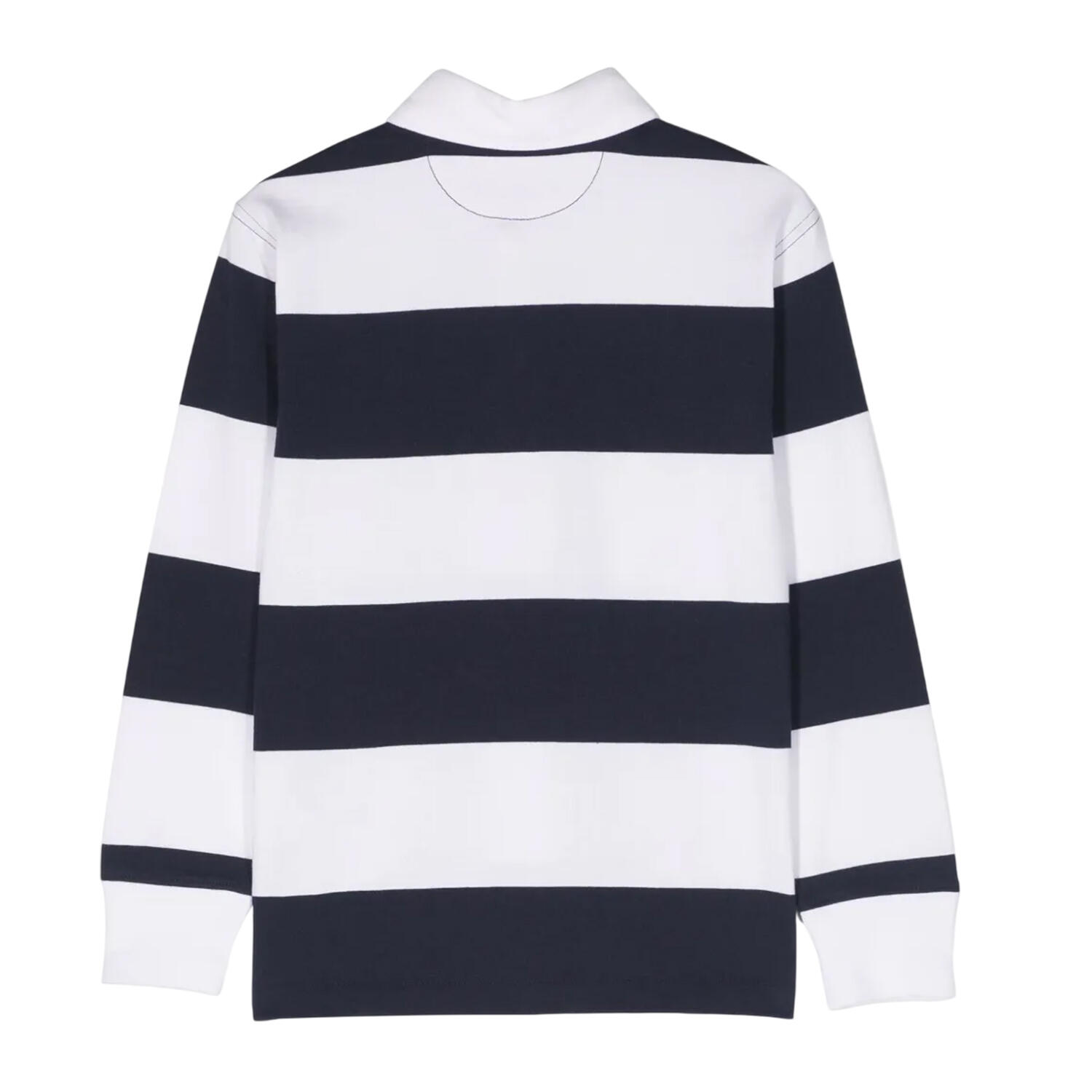 Haut De Rugby Motif/style À Rayures Enfant (Blanc / Bleu Marine) 2/3