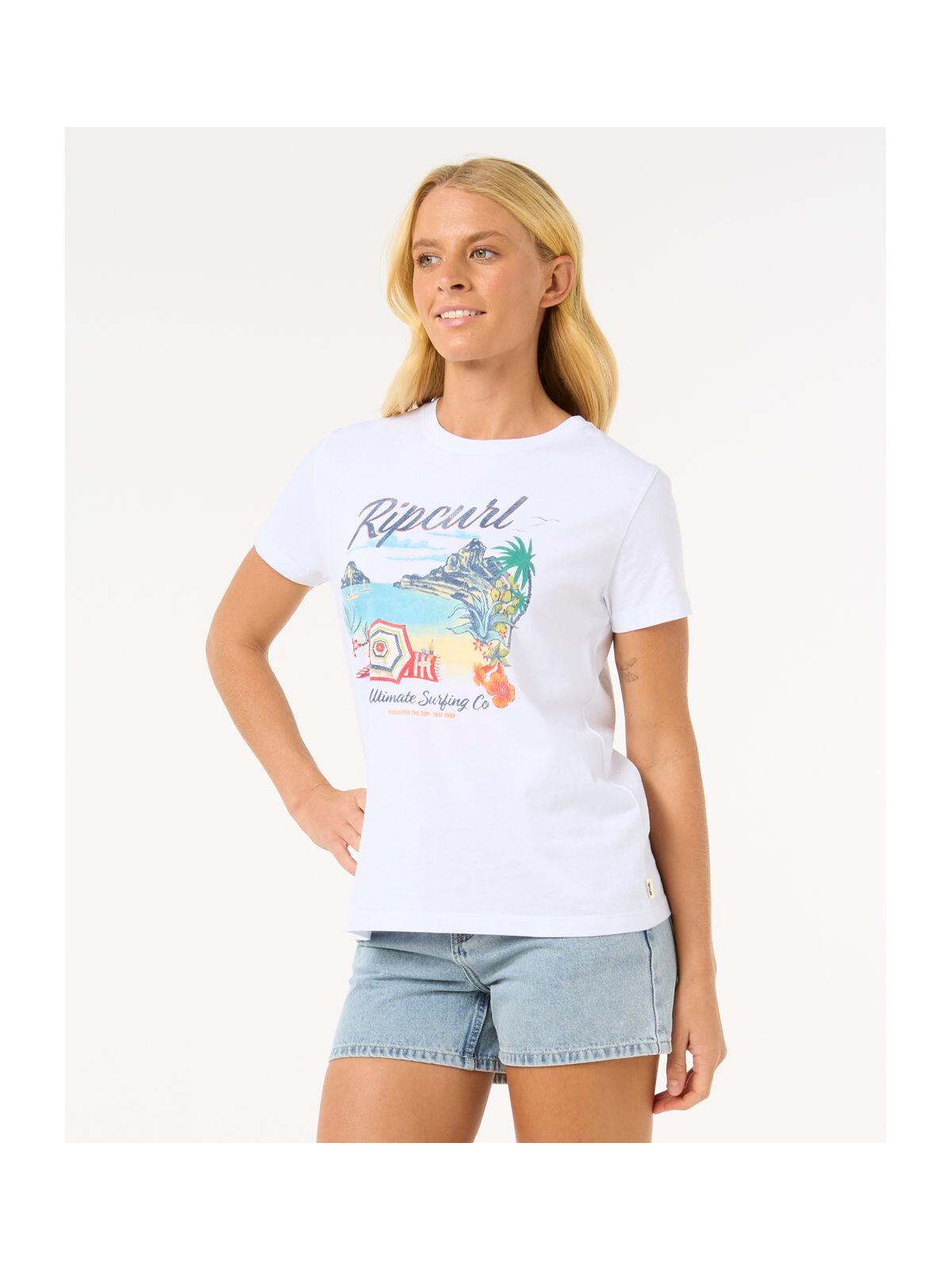 T-Shirt Donna Rip Curl Crystal Standard Bianca 3/5